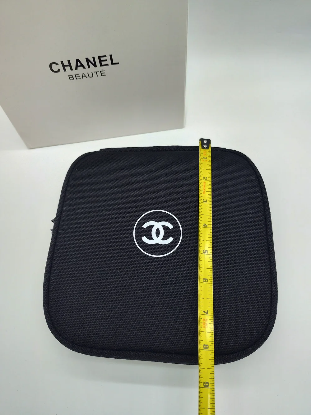 CHANEL Beauté Black Canvas Travel Makeup Organizer Train Case Mirror NIB